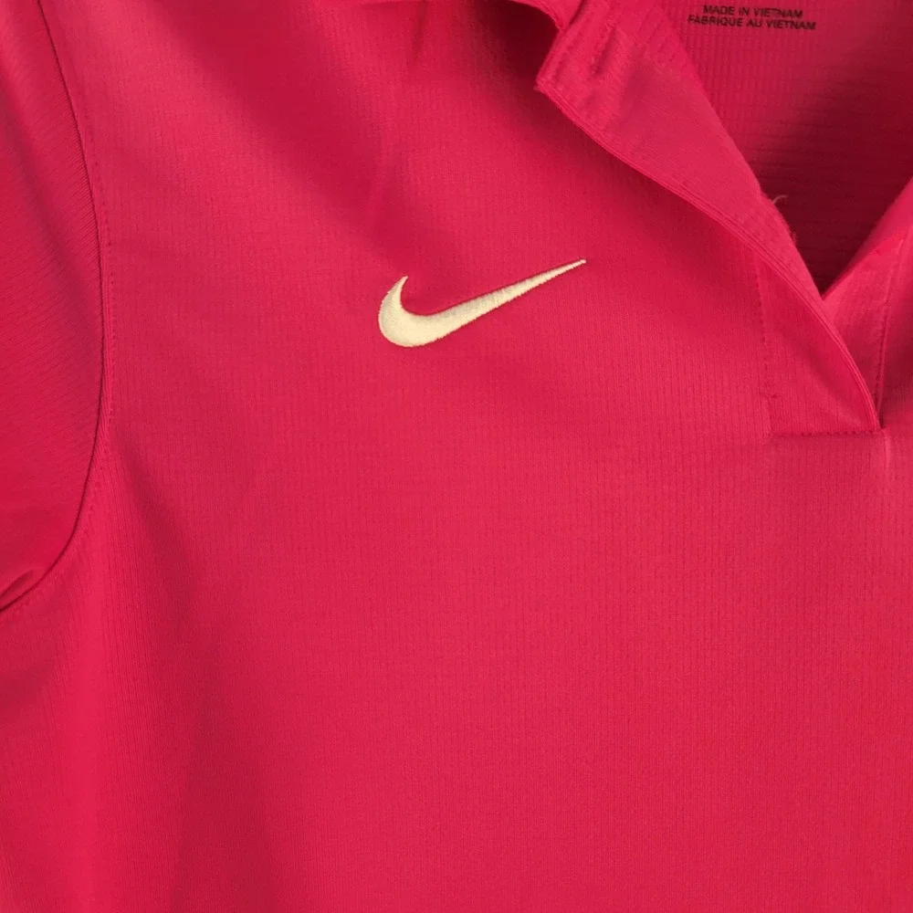 Nike Dri-FIT Victory Womens Pink Short Sleeve Golf Polo Shirt Size M